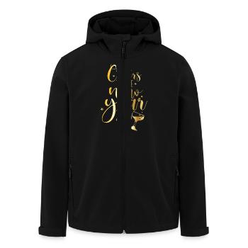 Vive la nouvelle année 2025 – Réveillon festif du Nouvel An - Veste softshell homme en polyester recyclé Stanley/Stella - noir - Devant - AI Model Male 185 light (185cm)
