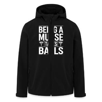 La force de la profession infirmière - Veste softshell homme en polyester recyclé Stanley/Stella - noir - Devant - AI Model Male 185 light (185cm)