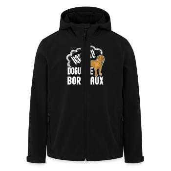 Dogue De Bordeaux Woof Funny French Mastiff - Men’s Recycled Softshell Jacket by Stanley/Stella - black - Front - AI Model Male 185 light (185cm)