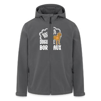 Dogue De Bordeaux Woof Funny French Mastiff - Men’s Recycled Softshell Jacket by Stanley/Stella - anthracite - Front - AI Model Male 185 light (185cm)