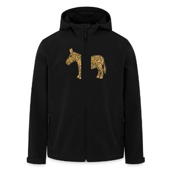 Donkey Geometric - Men’s Recycled Softshell Jacket by Stanley/Stella - black - Front - AI Model Male 185 light (185cm)
