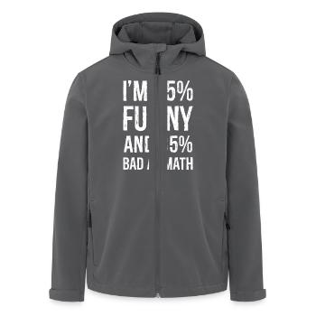 J’ai 25 ans drôle et 85 ans je suis mauvais en maths - Veste softshell homme en polyester recyclé Stanley/Stella - charbon - Devant - AI Model Male 185 light (185cm)