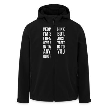 people think I'm shy But I really just have no - Men’s Recycled Softshell Jacket by Stanley/Stella - black - Front - AI Model Male 185 light (185cm)