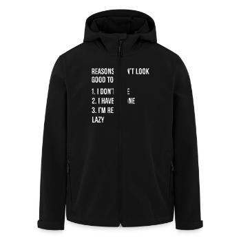 raisons pour lesquelles je n’ai pas l’air bien aujourd’hui chemise drôle - Veste softshell homme en polyester recyclé Stanley/Stella - noir - Devant - AI Model Male 185 light (185cm)