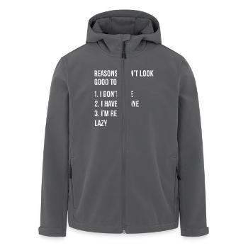 reasons I don't look good today funny shirt - Men’s Recycled Softshell Jacket by Stanley/Stella - anthracite - Front - AI Model Male 185 light (185cm)
