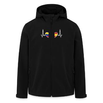Venezuela Spanien Herzschlag Flagge Venezolaner - Recycelte Männer Softshell-Jacke von Stanley/Stella - Schwarz - Vorne - AI Model Male 185 light (185cm)