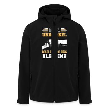 OPA UND ENKEL BESTE FREUNDE FÜRS LEBEN Opi - Recycelte Männer Softshell-Jacke von Stanley/Stella - Schwarz - Vorne - AI Model Male 185 light (185cm)