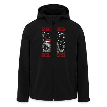 Lustiges Weihnachten Angler Zander - Recycelte Männer Softshell-Jacke von Stanley/Stella - Schwarz - Vorne - AI Model Male 185 light (185cm)