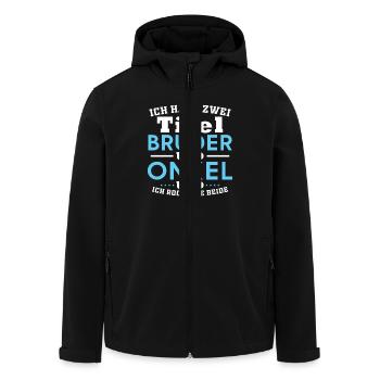 Bruder und Onkel, Humor Gift - Recycelte Männer Softshell-Jacke von Stanley/Stella - Schwarz - Vorne - AI Model Male 185 light (185cm)