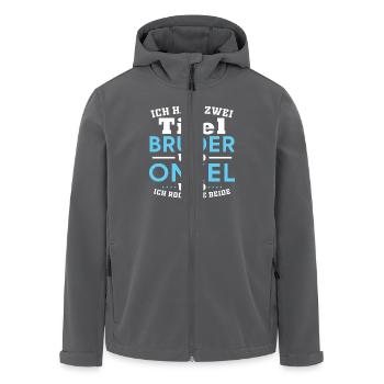 Brother and uncle, Humor Gift - Men’s Recycled Softshell Jacket by Stanley/Stella - anthracite - Front - AI Model Male 185 light (185cm)