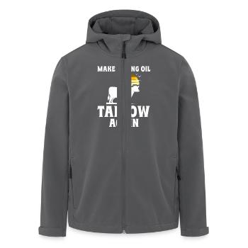 Make Frying Oil Tallow Again Retro Cow Silhouette - Men’s Recycled Softshell Jacket by Stanley/Stella - anthracite - Front - AI Model Male 185 light (185cm)