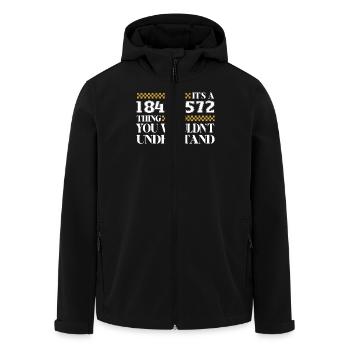 It's a 18436572 thing, you wouldn't - Men’s Recycled Softshell Jacket by Stanley/Stella - black - Front - AI Model Male 185 light (185cm)