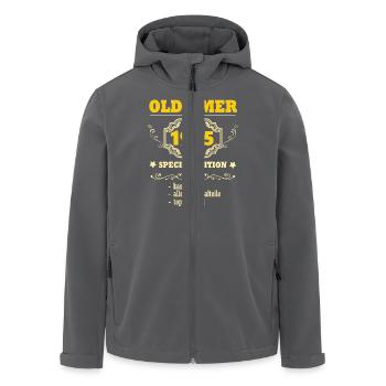 Vintage, 1985, Vintage, 40ème anniversaire, Cadeau - Veste softshell homme en polyester recyclé Stanley/Stella - charbon - Devant - AI Model Male 185 light (185cm)