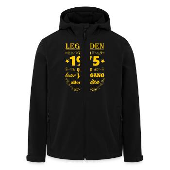 Légende 1975 Vintage 50ème anniversaire cadeau mari - Veste softshell homme en polyester recyclé Stanley/Stella - noir - Devant - AI Model Male 185 light (185cm)