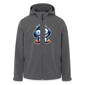 Penguin Crazy - Men’s Recycled Softshell Jacket by Stanley/Stella - anthracite - Front - AI Model Male 185 light (185cm)