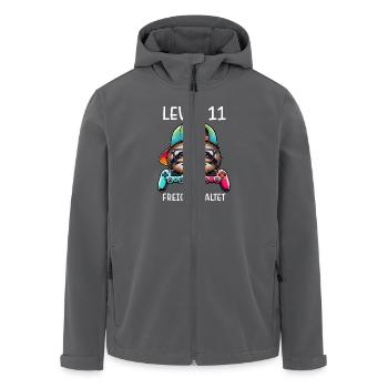 Level 11 Freigeschaltet Gamer Geburtstag Faultier - Recycelte Männer Softshell-Jacke von Stanley/Stella - Anthrazit - Vorne - AI Model Male 185 light (185cm)