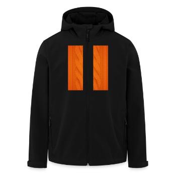Orange gestricktes Muster Design Orange Knitted - Recycelte Männer Softshell-Jacke von Stanley/Stella - Schwarz - Vorne - AI Model Male 185 light (185cm)