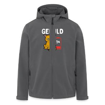 Geduld 1% Katze Bürohumor - Recycelte Männer Softshell-Jacke von Stanley/Stella - Anthrazit - Vorne - AI Model Male 185 light (185cm)