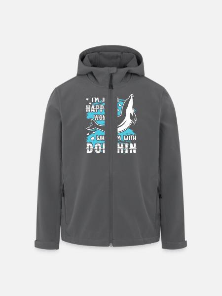 Dolphin Happy With Dolphin - Men’s Recycled Softshell Jacket by Stanley/Stella - black