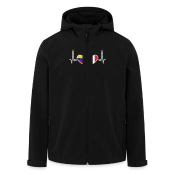 Venezuela Italien Herzschlag Flagge Venezolaner - Recycelte Männer Softshell-Jacke von Stanley/Stella - Schwarz - Vorne - AI Model Male 185 light (185cm)