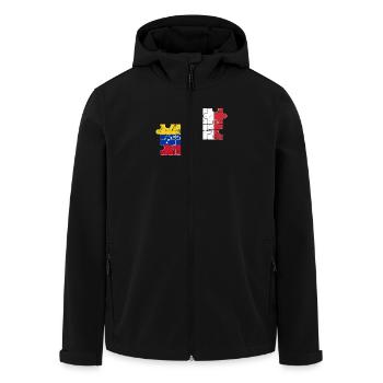 Venezuela Italien Flagge Italiener Venezolaner - Recycelte Männer Softshell-Jacke von Stanley/Stella - Schwarz - Vorne - AI Model Male 185 light (185cm)