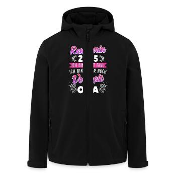 RENTNERIN 2025 BIN NICHT FAUL BIN NOCH VOLLZEIT - Recycelte Männer Softshell-Jacke von Stanley/Stella - Schwarz - Vorne - AI Model Male 185 light (185cm)