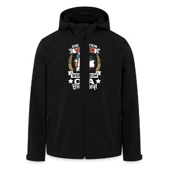 Opi DIE BESTEN VÄTER WERDEN ZUM OPA BEFÖRDERT - Recycelte Männer Softshell-Jacke von Stanley/Stella - Schwarz - Vorne - AI Model Male 185 light (185cm)