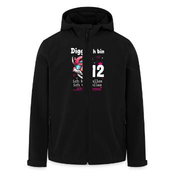 Digga Ich Bin 12 Kindergeburtstag Mädchen - Recycelte Männer Softshell-Jacke von Stanley/Stella - Schwarz - Vorne - AI Model Male 185 light (185cm)