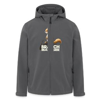 Lustiges Eichhörnchen Branch Manager Cartoon - Recycelte Männer Softshell-Jacke von Stanley/Stella - Anthrazit - Vorne - AI Model Male 185 light (185cm)