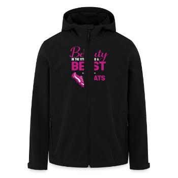 I'm a beauty on the street and a - Men’s Recycled Softshell Jacket by Stanley/Stella - black - Front - AI Model Male 185 light (185cm)