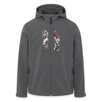 Cheval Noël Drôle - Veste softshell homme en polyester recyclé Stanley/Stella - charbon - Devant - AI Model Male 185 light (185cm)