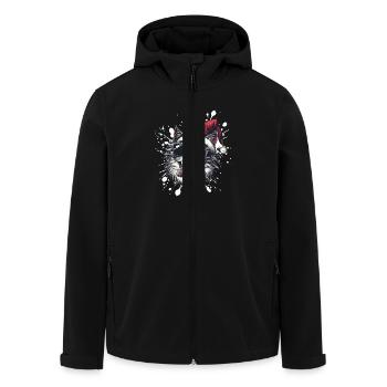 Katze Weihnachten Lustig - Recycelte Männer Softshell-Jacke von Stanley/Stella - Schwarz - Vorne - AI Model Male 185 light (185cm)