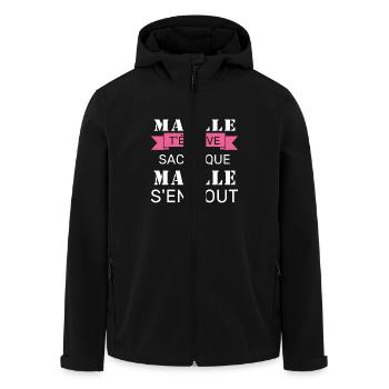 Wenn Gaëlle dich nervt, sei dir bewusst, dass Gaëlle sich einen Dreck darum schert - Recycelte Männer Softshell-Jacke von Stanley/Stella - Schwarz - Vorne - AI Model Male 185 light (185cm)