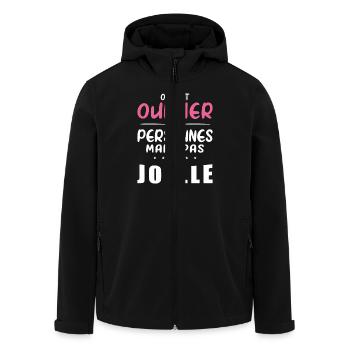 Femme Humour Cadeau Personnalisé BBF Prénom Joëlle - Veste softshell homme en polyester recyclé Stanley/Stella - noir - Devant - AI Model Male 185 light (185cm)