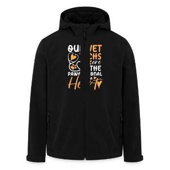 Our Vet Techs Are The Paw fessionals With A Heart - Recycelte Männer Softshell-Jacke von Stanley/Stella - Schwarz - Vorne - AI Model Male 185 light (185cm)