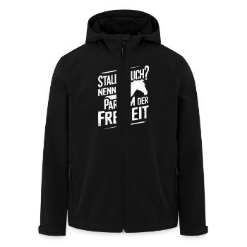 Pferdeliebhaber Reiterin Pferde Mädchen Reiten - Recycelte Männer Softshell-Jacke von Stanley/Stella - Schwarz - Vorne - AI Model Male 185 light (185cm)