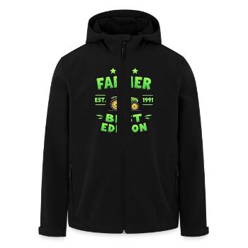 For Farmers - Farmer Lifestyle - Men’s Recycled Softshell Jacket by Stanley/Stella - black - Front - AI Model Male 185 light (185cm)