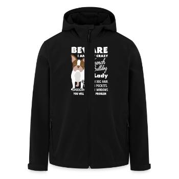 Beware I Am That Crazy French Bulldog Lady - Men’s Recycled Softshell Jacket by Stanley/Stella - black - Front - AI Model Male 185 light (185cm)