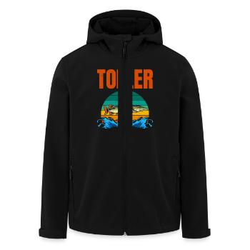 Angeln TOLLER HECHT Lustiges Angler Outfit - Recycelte Männer Softshell-Jacke von Stanley/Stella - Schwarz - Vorne - AI Model Male 185 light (185cm)