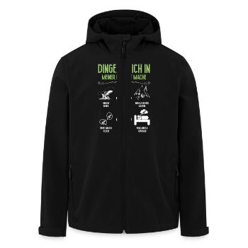 Angler Outfit DINGE DIE ICH IN MEINER FREIZEIT TUE - Recycelte Männer Softshell-Jacke von Stanley/Stella - Schwarz - Vorne - AI Model Male 185 light (185cm)