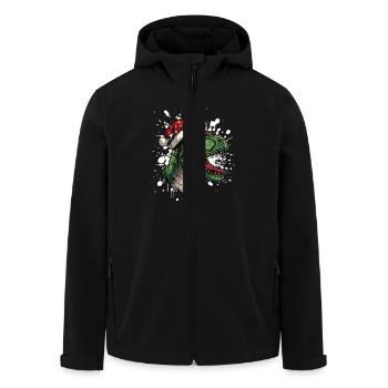 Dinosaure T-Rex Noël Drôle - Veste softshell homme en polyester recyclé Stanley/Stella - noir - Devant - AI Model Male 185 light (185cm)