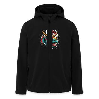 Dinosaure tricératops Noël drôle - Veste softshell homme en polyester recyclé Stanley/Stella - noir - Devant - AI Model Male 185 light (185cm)
