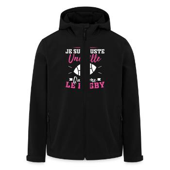Ich bin nur ein Mädchen, das Rugby liebt - Recycelte Männer Softshell-Jacke von Stanley/Stella - Schwarz - Vorne - AI Model Male 185 light (185cm)