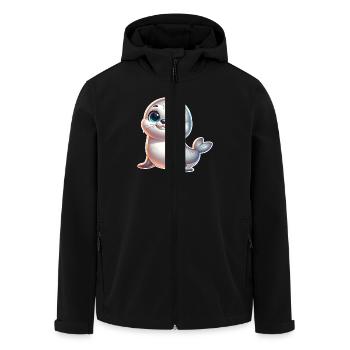 Robbe Seehund - Recycelte Männer Softshell-Jacke von Stanley/Stella - Schwarz - Vorne - AI Model Male 185 light (185cm)