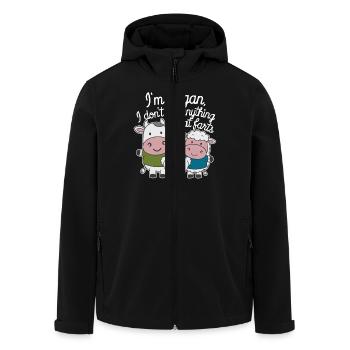 Je suis végétalien Je ne mange rien qui pète - Veste softshell homme en polyester recyclé Stanley/Stella - noir - Devant - AI Model Male 185 light (185cm)