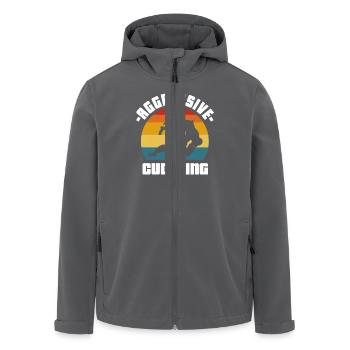 Câlins agressifs Retro Jiu Jitsu Arts martiaux - Veste softshell homme en polyester recyclé Stanley/Stella - charbon - Devant - AI Model Male 185 light (185cm)