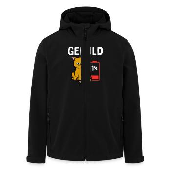 Geduld 1% Katze Bürohumor - Recycelte Männer Softshell-Jacke von Stanley/Stella - Schwarz - Vorne - AI Model Male 185 light (185cm)