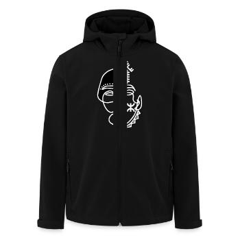 AMAZIGH TATTOO GESICHT MIT SCHMUCK - Recycelte Männer Softshell-Jacke von Stanley/Stella - Schwarz - Vorne - AI Model Male 185 light (185cm)