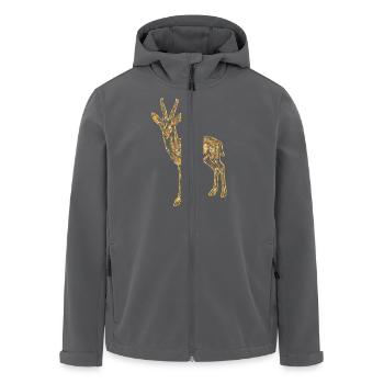 Gazelle Geometric - Men’s Recycled Softshell Jacket by Stanley/Stella - anthracite - Front - AI Model Male 185 light (185cm)