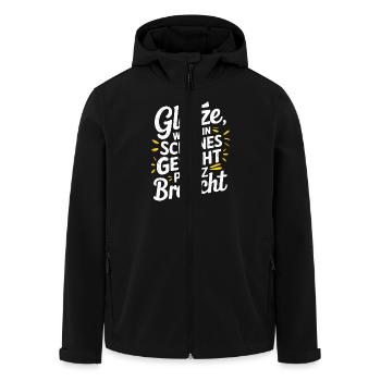 Frisur Glatze Haarausfall, Lustiges Glatzenträger - Recycelte Männer Softshell-Jacke von Stanley/Stella - Schwarz - Vorne - AI Model Male 185 light (185cm)